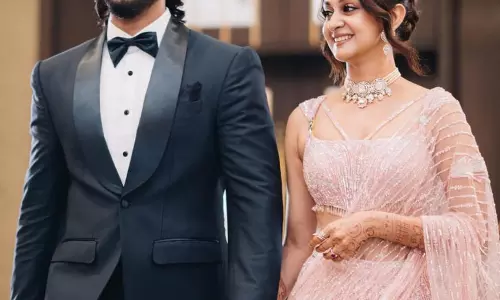 Aishwarya Arjun and Umapathy reception moments