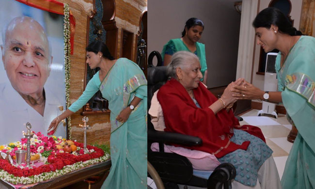 Sharmili Rajput రామోజీ రావు సేవలను కొనియాడిన షర్మిళ.. పిక్స్ వైరల్! | Sharmila pays ...