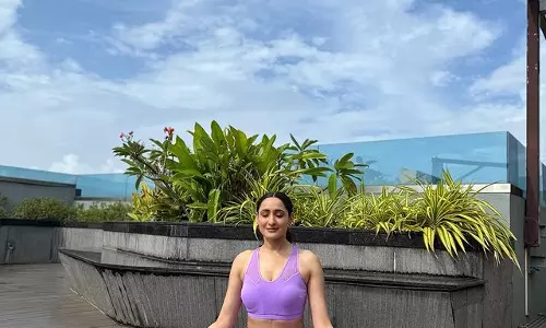 Pragya’s Lavender Beauty on Yoga Day