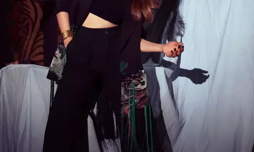 Hansika Slays Black Boss Look