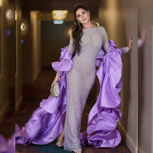 Nargis Fakhri Dazzles in Ethereal Blush Pink Nargis Fakhri Dazzles in Ethereal Blush Pink