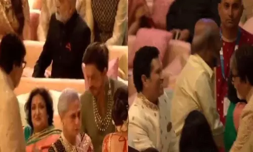 బిగ్ బి పాదాల‌ను తాకిన స‌చిన్- షారూఖ్‌