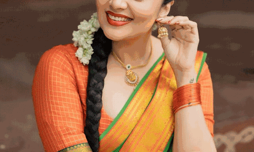 Sreemukhis Chic Fusion Look