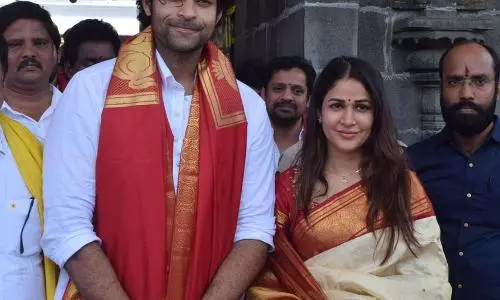 Varun Tej and Lavanya Tripathis Visits Tirumala.