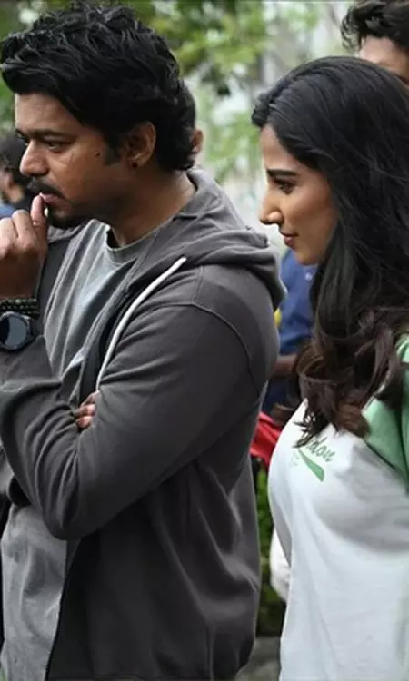 Adorable Stills Of Vijay and Meenakshi On�GOAT�Sets
