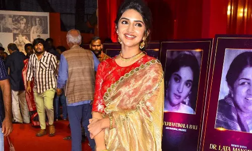 ANR వేడుక: చీరకట్టులో చిలుక లాంటి శ్రీలీల