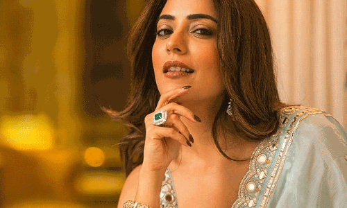 Nisha Steals The Show in Sky Blue