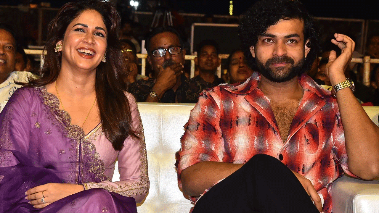 Varun Tej and Lavanya at the Matla Pre-Release Event
