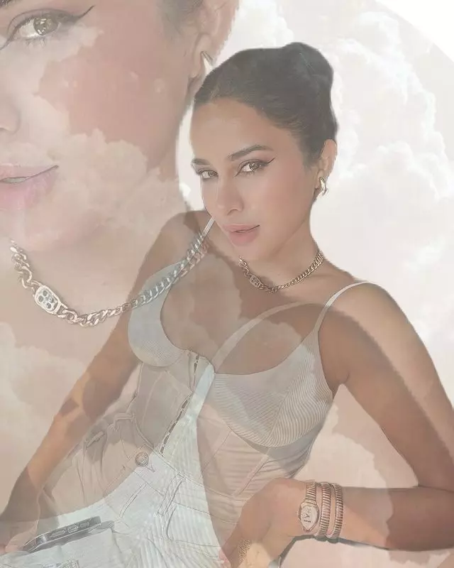 Sara Gurpal in white resembles modern angel