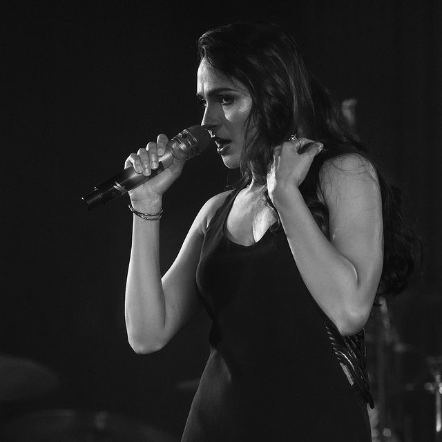 Andrea looks like a rock star in black Andrea looks like a rock star in black