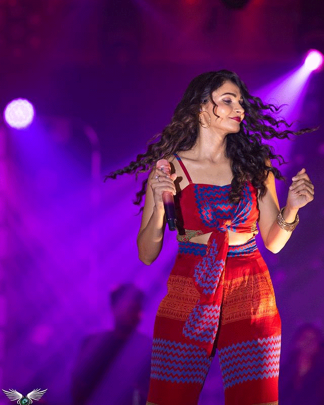 Andrea looks like a rock star in black