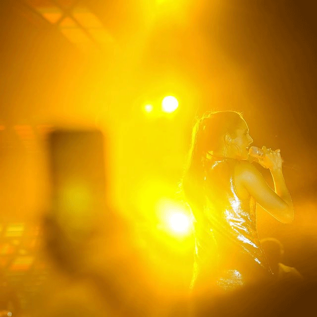 Andrea looks like a rock star in black