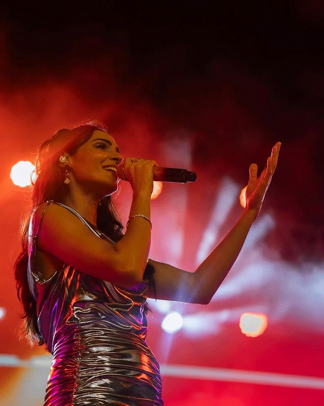 Andrea looks like a rock star in black Andrea looks like a rock star in black