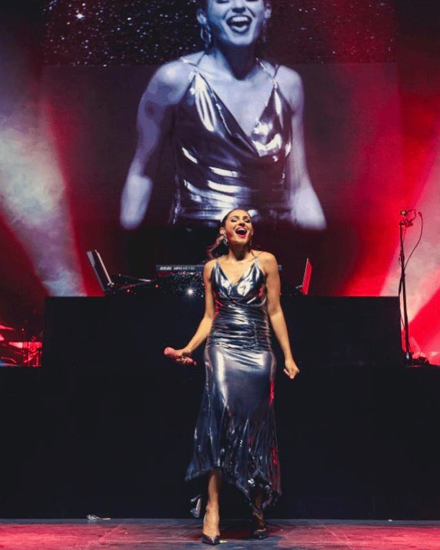 Andrea looks like a rock star in black