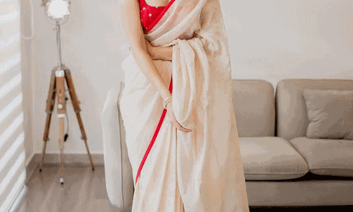 Ashika Ranganath Striking Looks in Saree Captured