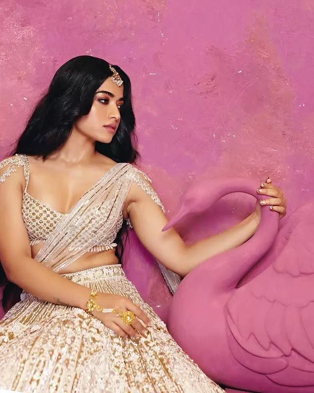 Rashmika Mandanna�s fashion sense shines bright in this dress.