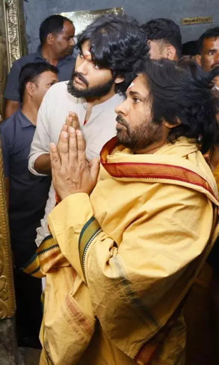 Pawan Kalyan visited Solamalai Murugan Temple in Palamudiracholai