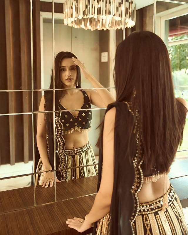 Nuveksha Turns Heads in a Stunning Black Lehenga Nuveksha Turns Heads in a Stunning Black Lehenga