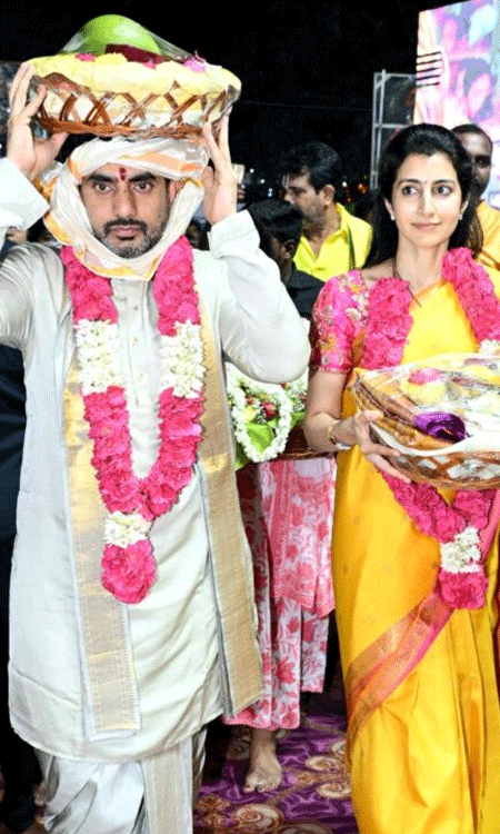 Nara Lokesh and Brahmani Deepen Bond with Mangalagiri Through Temple Visit