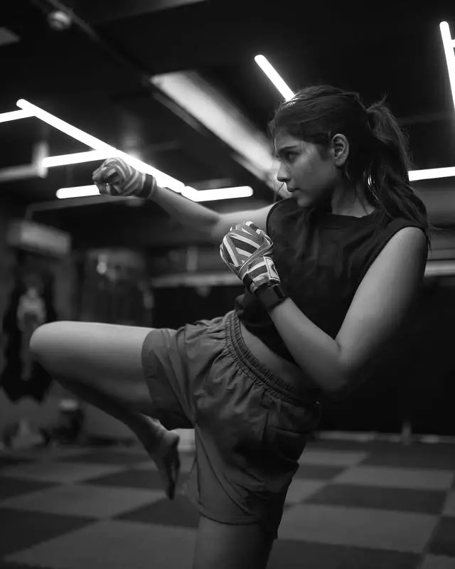 Kalyani Priyadarshan shows fierce side in sporty black gym style