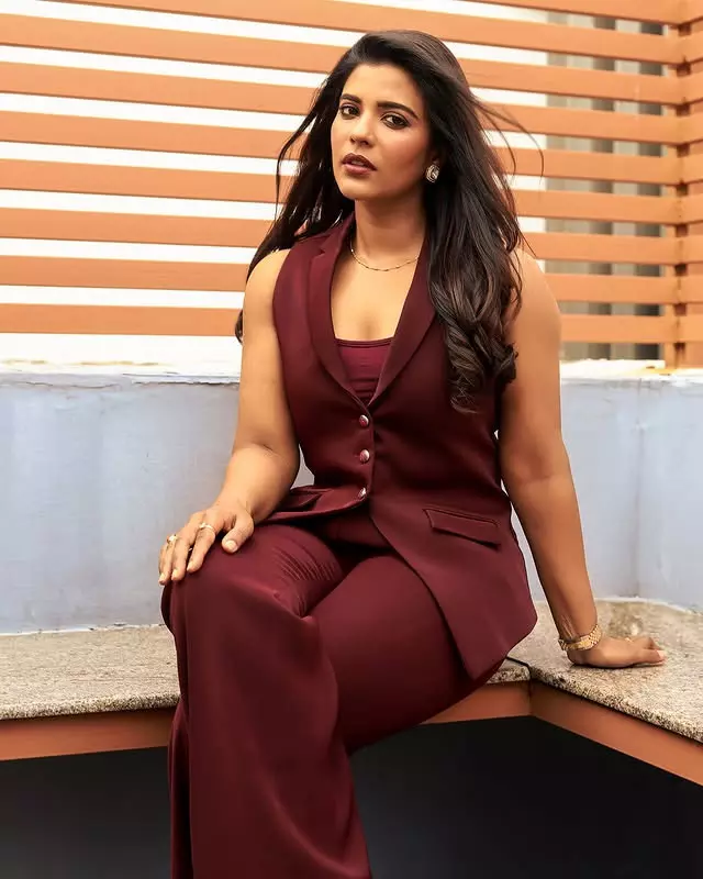 Aishwarya Rajesh in a Maroon Power Suit Sets New Fashion Goals