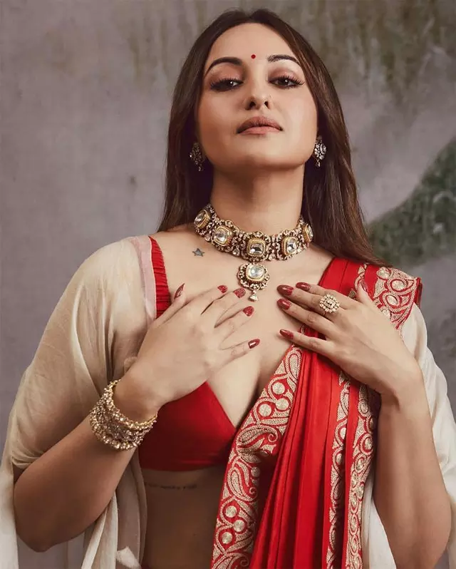 Timeless Red Saree Look by Sonakshi Sinha Wins Hearts