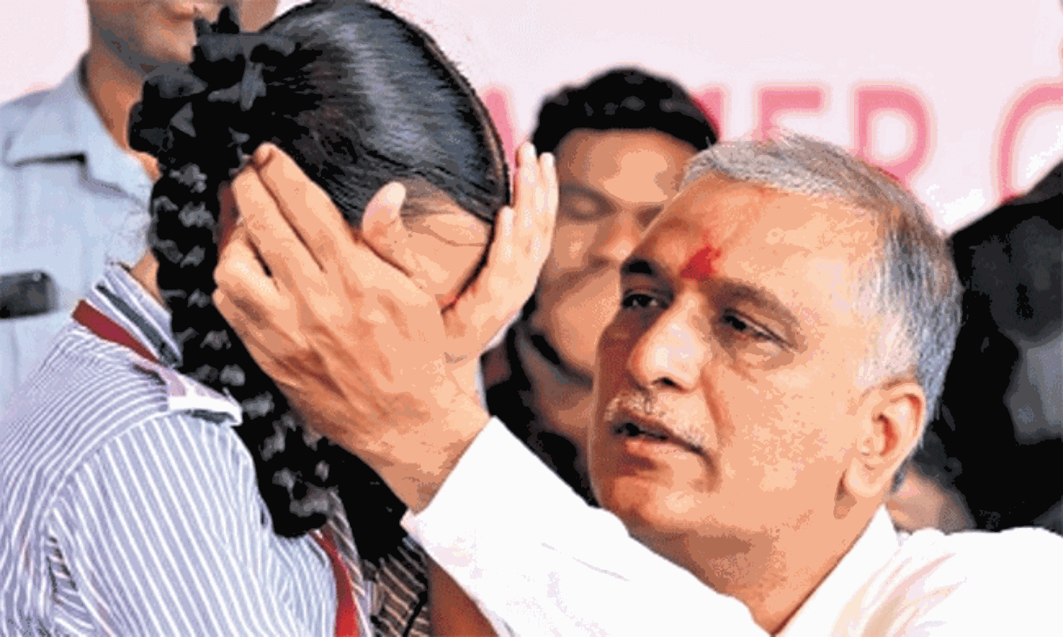 Harish Rao Moved by Schoolgirl’s Emotional Speech Harish Rao Moved by Schoolgirl’s Emotional Speech
