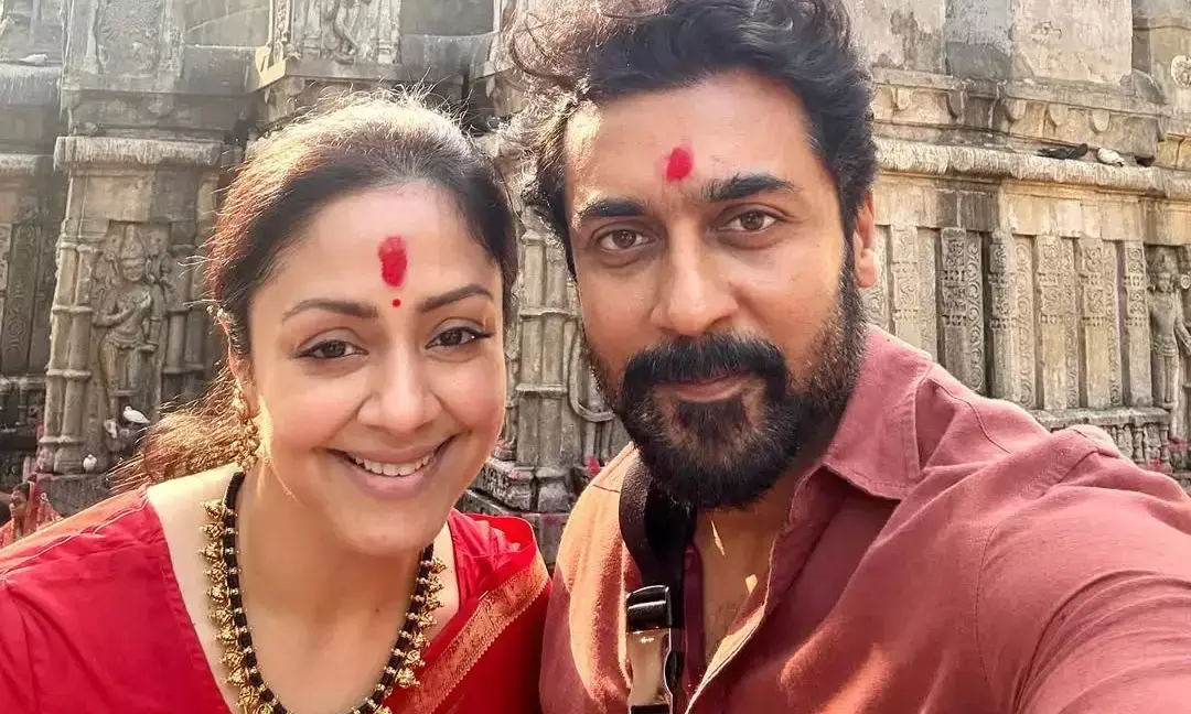 Suriya Jyotika Visits Temple