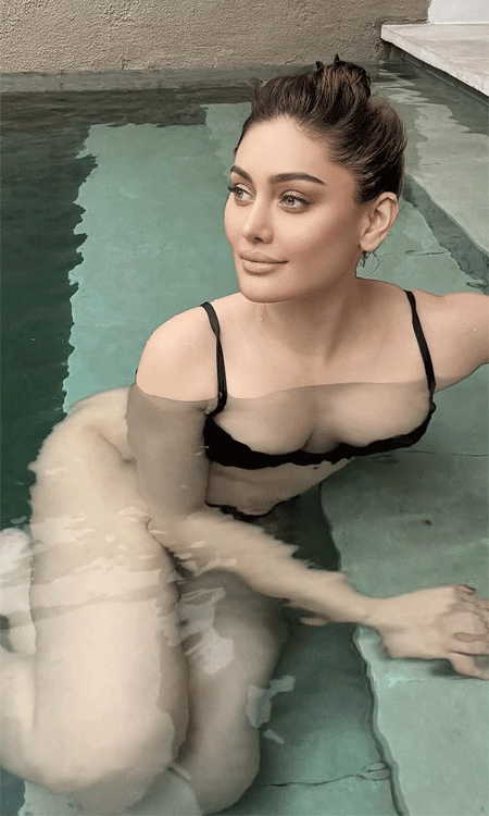 Shefali Jariwala Keeps It Real in Black Bikini by the Pool
