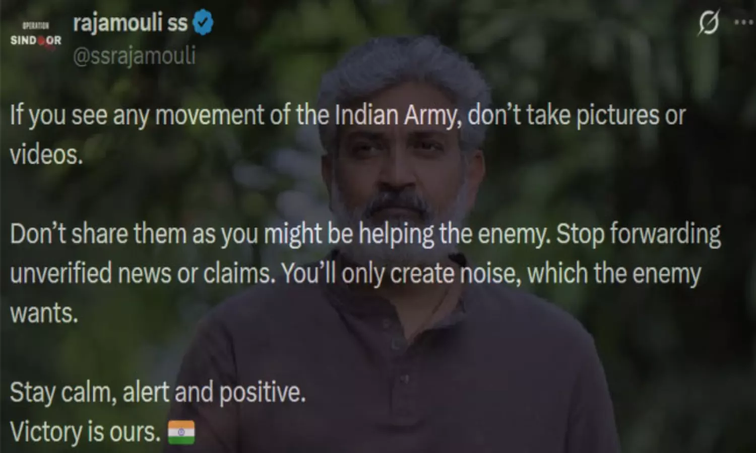 ఉద్రిక్తతల వేళ ఏమి చేయకూడదో చెబుతున్న రాజమౌళి!