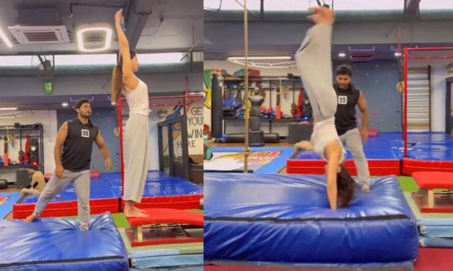 Disha Patani Stuns Reverse Gym Jump Disha Patani Stuns Reverse Gym Jump