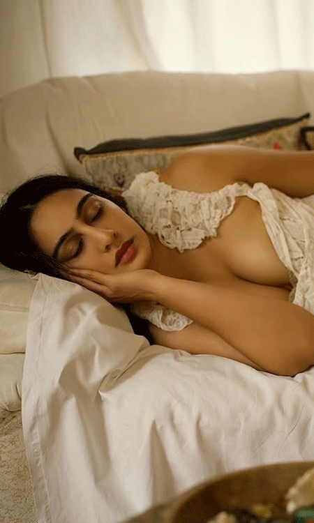 Sleeping Beauty Megha Shukla Rests On A Couch