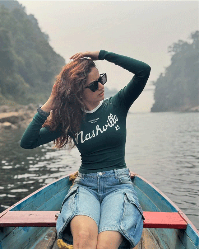 Ashika Ranganath’s forest style goals in Nashville top go viral Ashika Ranganath’s forest style goals in Nashville top go viral