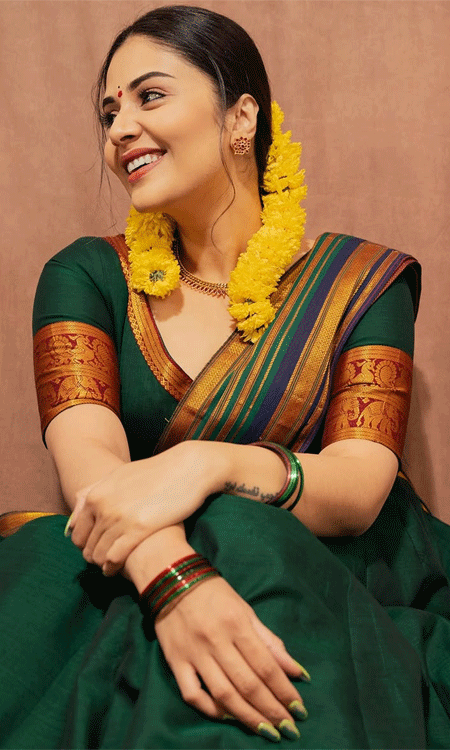 Sreemukhi Anchoring Hearts in Ethnic Glam