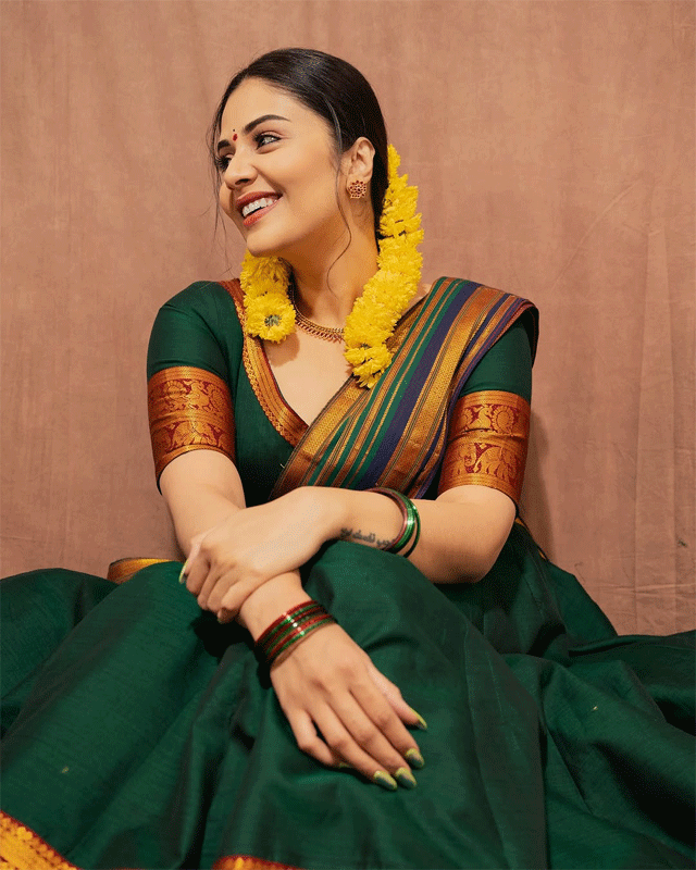 Sreemukhi Anchoring Hearts in Ethnic Glam