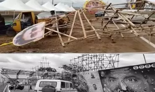 మహానాడు ప్రాంగణంలో అపశ్రుతి