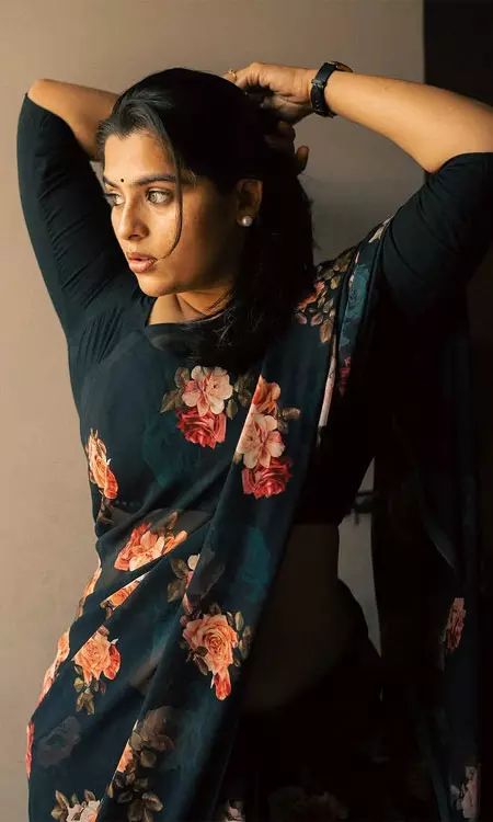 Actress Kavya Kalyanram Drops Adorable Click in Traditional Saree