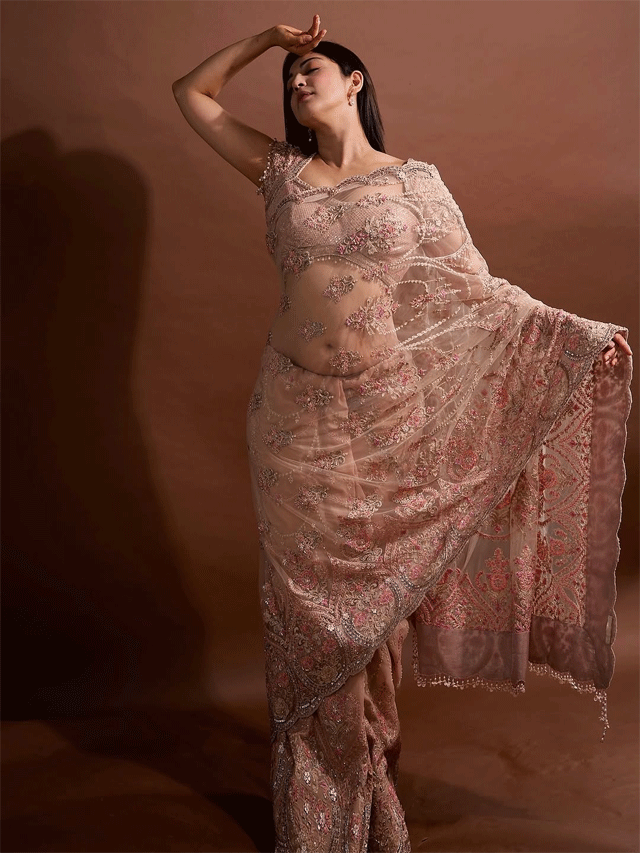 Pranitha embroidered saree steals hearts at Cannes