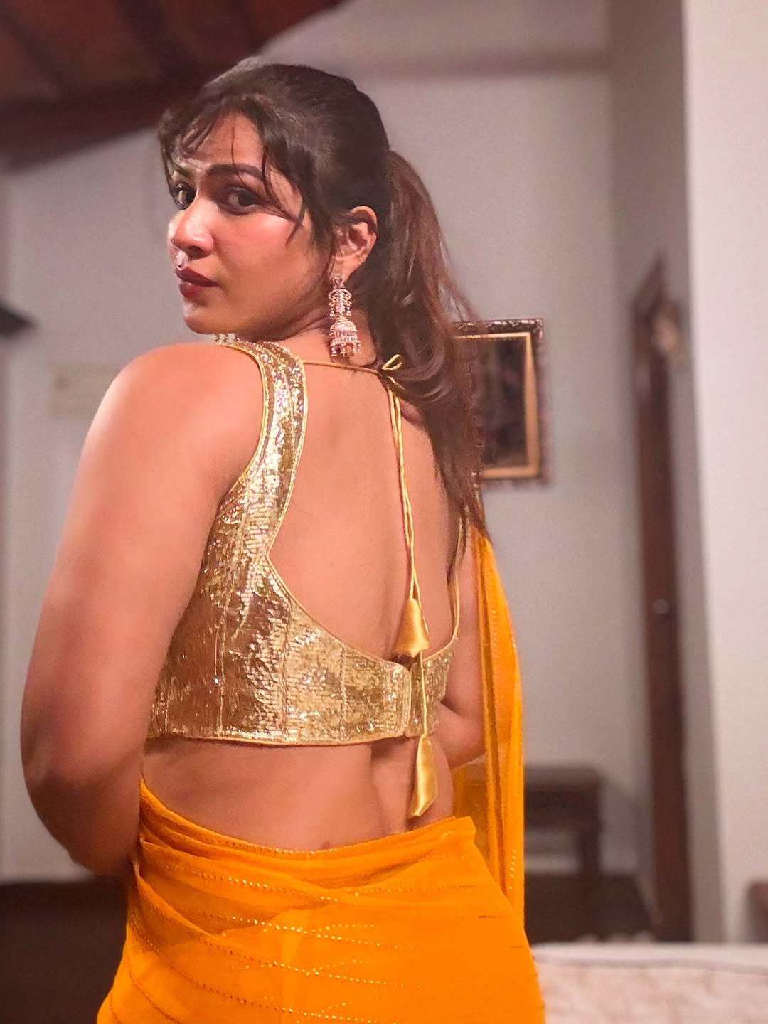 Inaya Sulthana Shares New Pic in Bright Yellow Saree