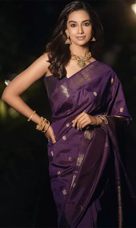 Meenakshi Chaudhary Glows in Saree Look