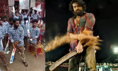 ఐకానిక్ పెద్ది లుక్ తో ఏరువాక వేడుకలు.. అక్కడ చరణ్ మ్యానియా కంటిన్యూ!