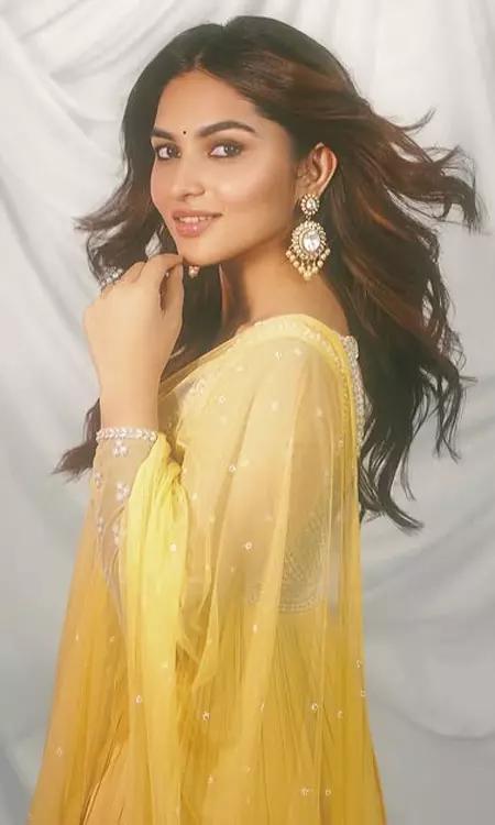 Kayadu Lohar Glows Like Sunshine in Yellow Traditional Wear