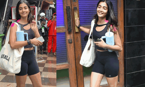 జిమ్ నుంచి వెళుతూ పూజా చిక్కిందిలా