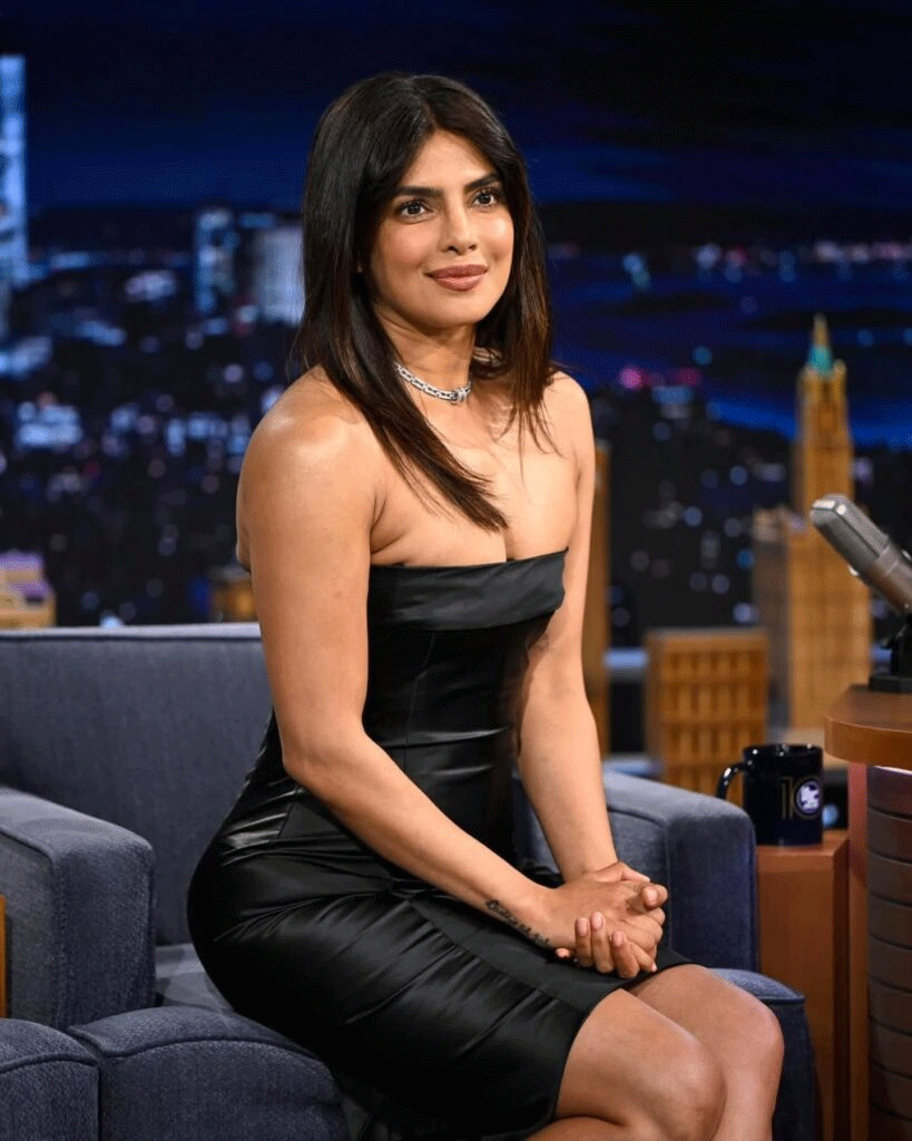 Priyanka Chopra Stuns in Sleek Black at The Tonight Show