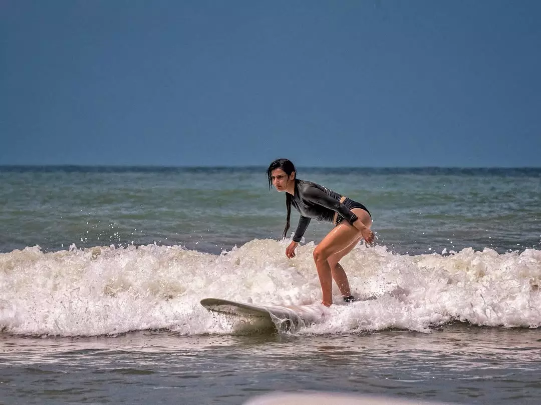 Fatima Sana Shaikh Tries Her Hand at Surfing in Sri Lanka