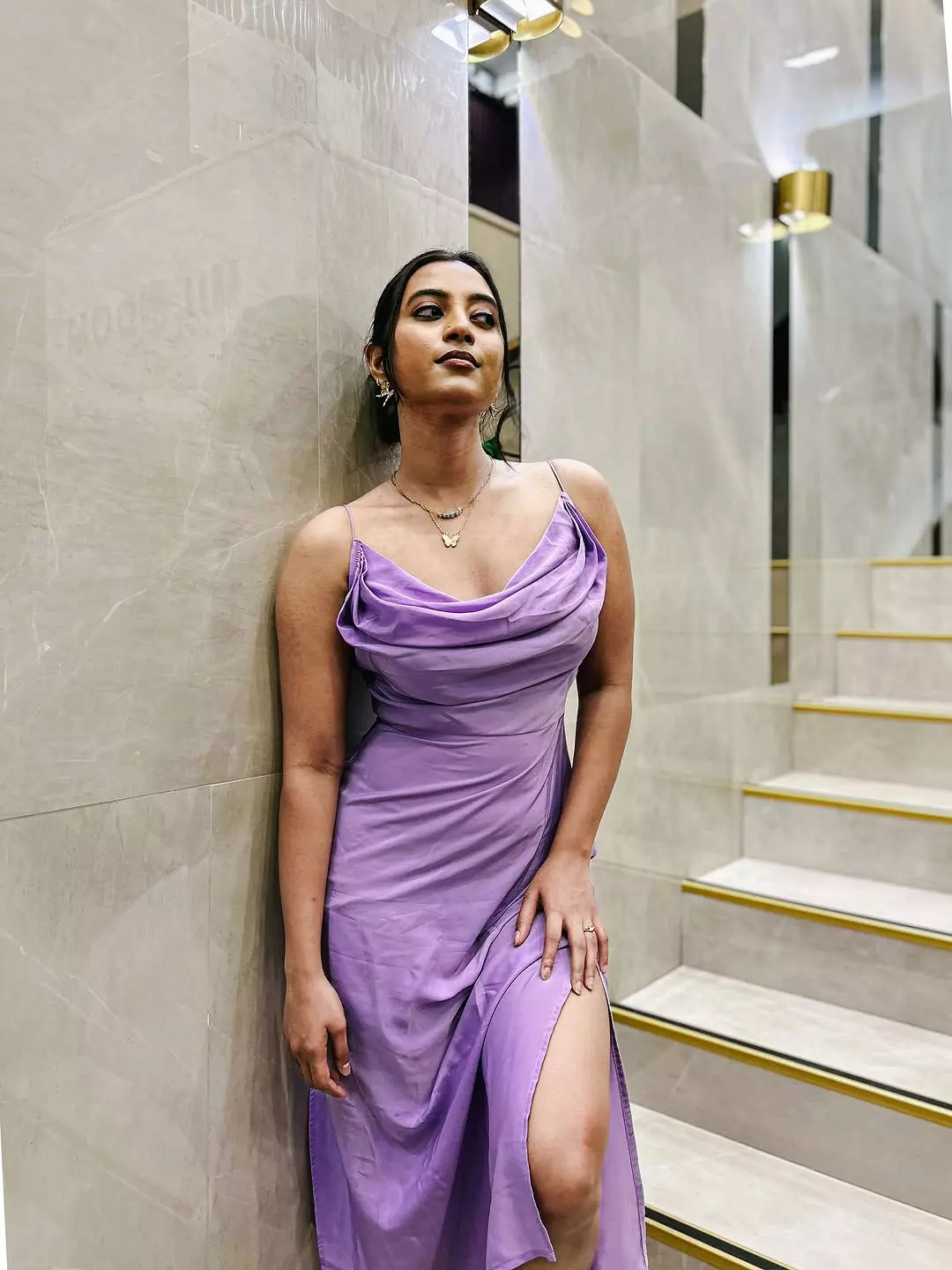 Committee Kurrollu Actress in Lavender During a Cozy Night in Almaty Committee Kurrollu Actress in Lavender During a Cozy Night in Almaty