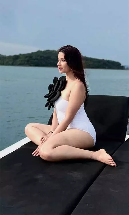 Nyrraa Banerji�s Serene Yacht Vibes in Chic White Swimwear