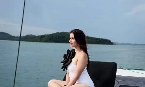 Nyrraa Banerji�s Serene Yacht Vibes in Chic White Swimwear