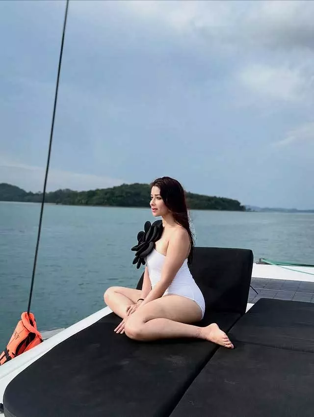 Nyrraa Banerji�s Serene Yacht Vibes in Chic White Swimwear Nyrraa Banerji�s Serene Yacht Vibes in Chic White Swimwear