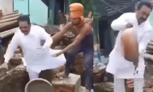 శ్రమదానంలో ఫోటో ప్రమాదం... కాలుజారిన డాక్టర్  వీడియో వైరల్!